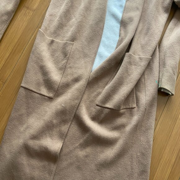 Aritzia Babaton Lance Wool Blend Long Cardigan Brown Tan - Small - Picture 3 of 7